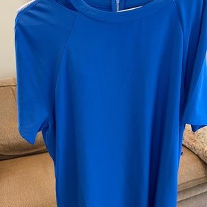 Royal blue shirt dress or top. Easy care.